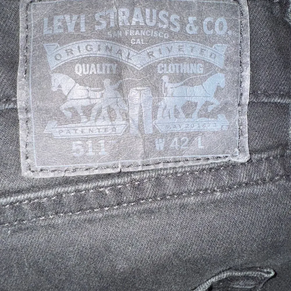 Levi Strauss 511 Men's Cut Off Denim Jeans Shorts Size 42‎ Black Summer Cotton